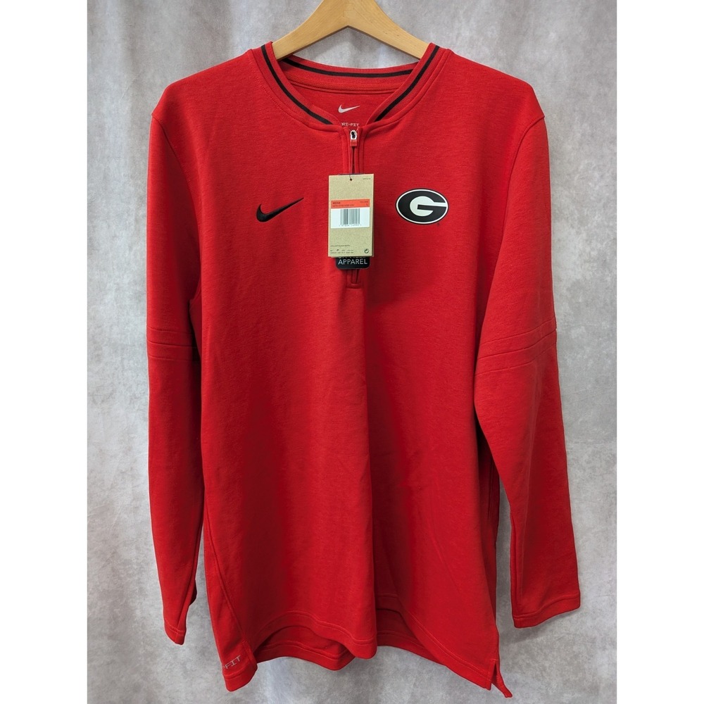 Nike UGA Bulldogs Pullover Men's Large Red | Half-Zip New w/ Tag